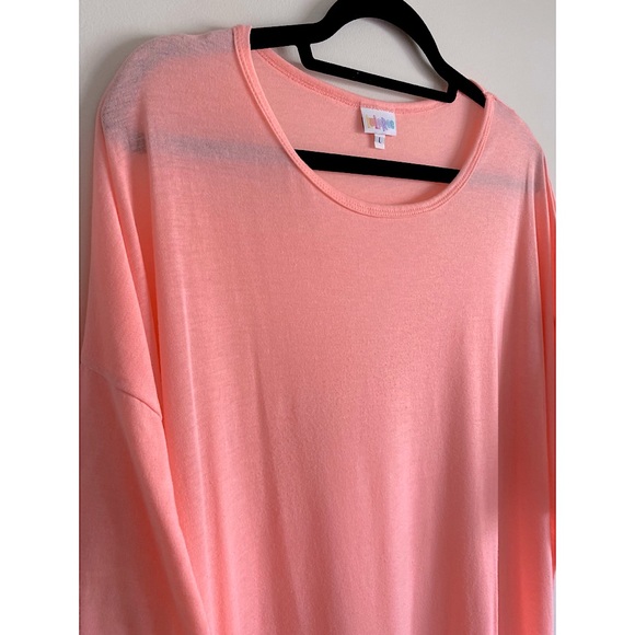 LuLaRoe Pastel Peach Pink Lightweight Brushed Irma Tunic - Size L - Picture 2 of 5